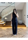 TASARIM BLUZ PANTOLON TAKIM LACİVERT-9083