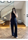 TASARIM BLUZ PANTOLON TAKIM LACİVERT-9083