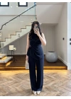 TASARIM BLUZ PANTOLON TAKIM LACİVERT-9083