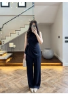 TASARIM BLUZ PANTOLON TAKIM LACİVERT-9083