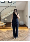TASARIM BLUZ PANTOLON TAKIM LACİVERT-9083