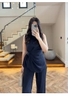 TASARIM BLUZ PANTOLON TAKIM LACİVERT-9083