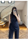 TASARIM BLUZ PANTOLON TAKIM LACİVERT-9083