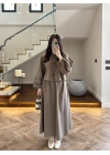 HAKİ BAĞCIKLI LASTİKLİ ETEK TAKIM-8967