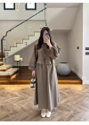 HAKİ BAĞCIKLI LASTİKLİ ETEK TAKIM-8967