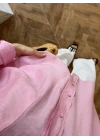 PEMBE DÜŞÜK OMUZ TENSEL GÖMLEK-4612