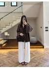 KAHVE ÖNÜ BAĞLAMALI KİMONO -5425