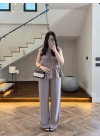 VİZON TENSEL NEVÜRLÜ BLUZ PANTOLON TAKIM-250483
