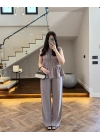 VİZON TENSEL NEVÜRLÜ BLUZ PANTOLON TAKIM-250483