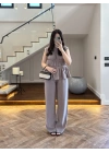 VİZON TENSEL NEVÜRLÜ BLUZ PANTOLON TAKIM-250483