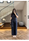 LACİVERT DİK YAKA TASARIM TAKIM-9154