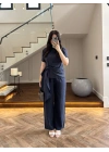 LACİVERT DİK YAKA TASARIM TAKIM-9154