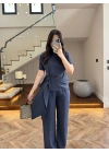 LACİVERT DİK YAKA TASARIM TAKIM-9154