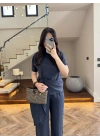 LACİVERT DİK YAKA TASARIM TAKIM-9154