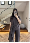 KAHVE DİK YAKA TASARIM TAKIM-9154
