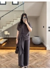 KAHVE DİK YAKA TASARIM TAKIM-9154
