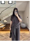 KAHVE DİK YAKA TASARIM TAKIM-9154