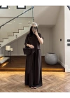 KAHVE ASİMETRİK BLUZLU TAKIM-9162