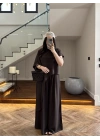 KAHVE ASİMETRİK BLUZLU TAKIM-9162