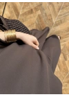 KAHVE ASİMETRİK BLUZLU TAKIM-9162