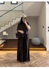 KAHVE ASİMETRİK BLUZLU TAKIM-9162