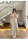MİNT BALON KOL ELBİSE-2384