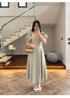 MİNT BALON KOL ELBİSE-2384