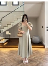 MİNT BALON KOL ELBİSE-2384