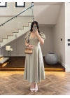 MİNT BALON KOL ELBİSE-2384