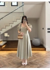 MİNT BALON KOL ELBİSE-2384