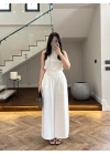 PUANTİYE FULARLI BEYAZ TAKIM-9163