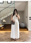 PUANTİYE FULARLI BEYAZ TAKIM-9163