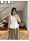FİYONKLU BLUZ EKRU-5503