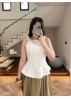 FİYONKLU BLUZ EKRU-5503