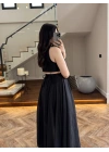 SİYAH CUT OUT YELEK-8004