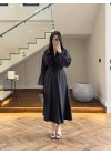 SİYAH KUŞAKLI ELBİSE-3412
