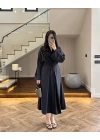SİYAH KUŞAKLI ELBİSE-3412