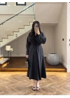 SİYAH KUŞAKLI ELBİSE-3412