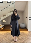 SİYAH KUŞAKLI ELBİSE-3412
