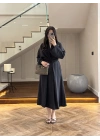 SİYAH KUŞAKLI ELBİSE-3412