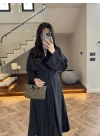 SİYAH KUŞAKLI ELBİSE-3412