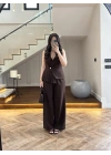 KAHVE YELEKLİ PİLELİ TAKIM -8391
