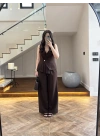 KAHVE YELEKLİ PİLELİ TAKIM -8391