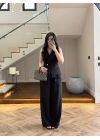 SİYAH YELEKLİ PİLELİ TAKIM -8391