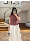 KİREMİT KISA KOL BLUZ -5500