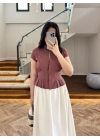 KİREMİT KISA KOL BLUZ -5500