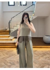 HAKİ GARNİLİ BLUZ PANTOLON TAKIM-51391