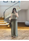 HAKİ GARNİLİ BLUZ PANTOLON TAKIM-51391
