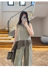 HAKİ GARNİLİ BLUZ PANTOLON TAKIM-51391