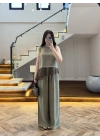 HAKİ GARNİLİ BLUZ PANTOLON TAKIM-51391